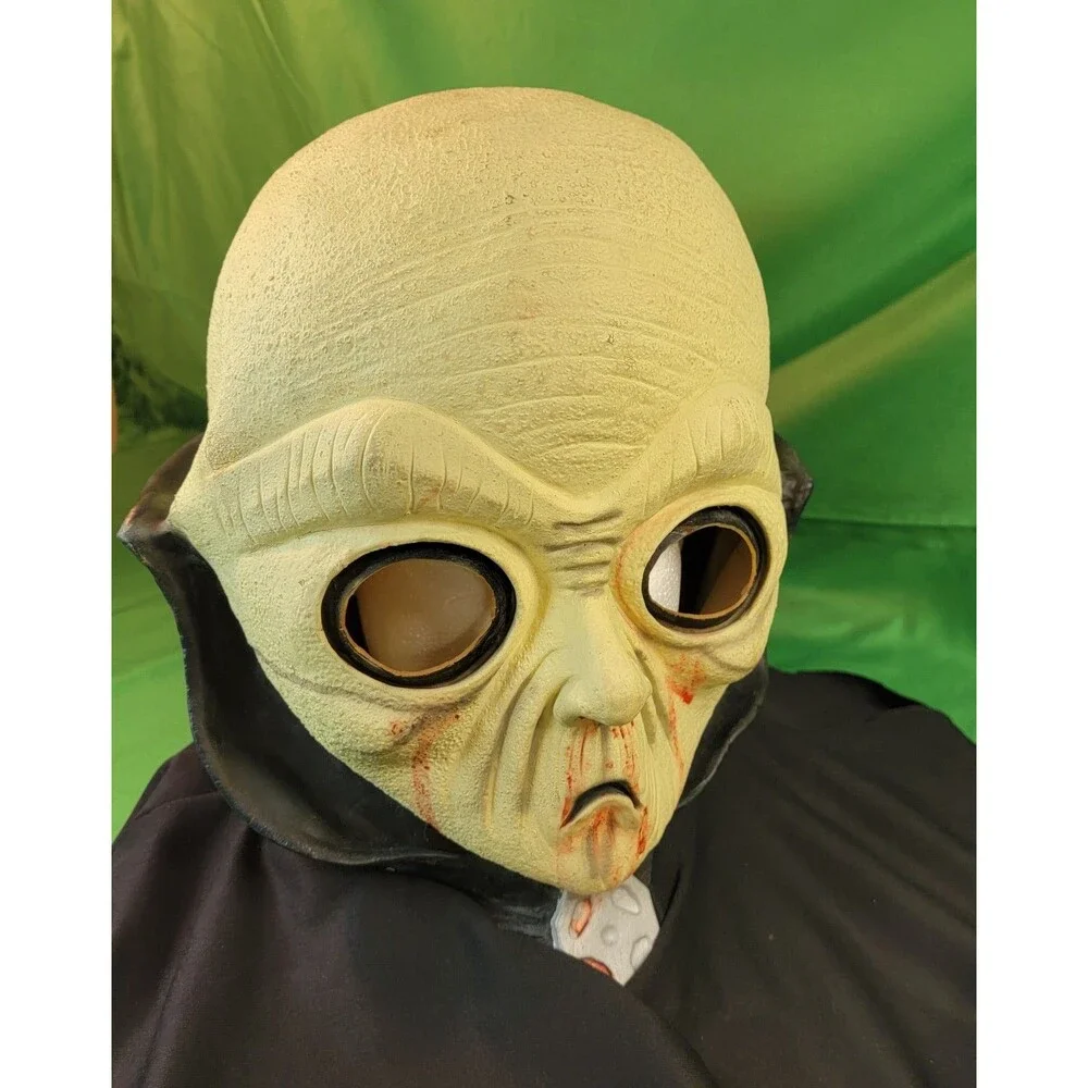 Space Alien Martian Adult Full Head Latex Halloween Mask by Easter Unlimited EUC